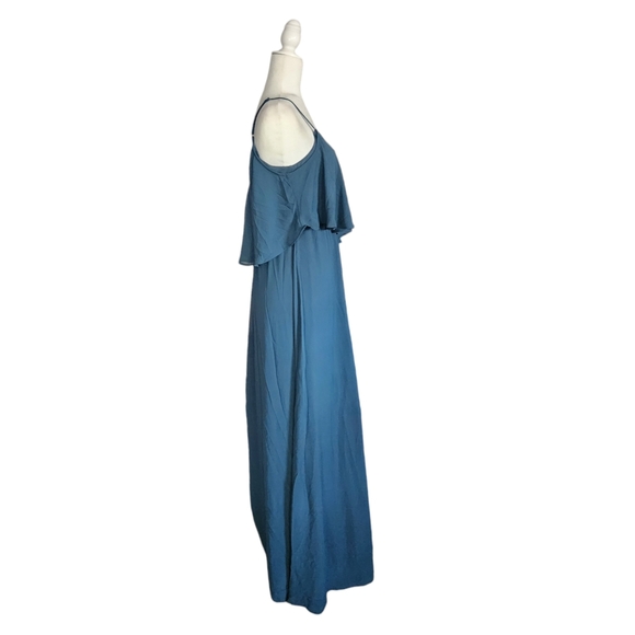 Bohme Teal Blue Off the Shoulder Maxi Dress Women's S Bridesmaid Formal - Picture 6 of 11